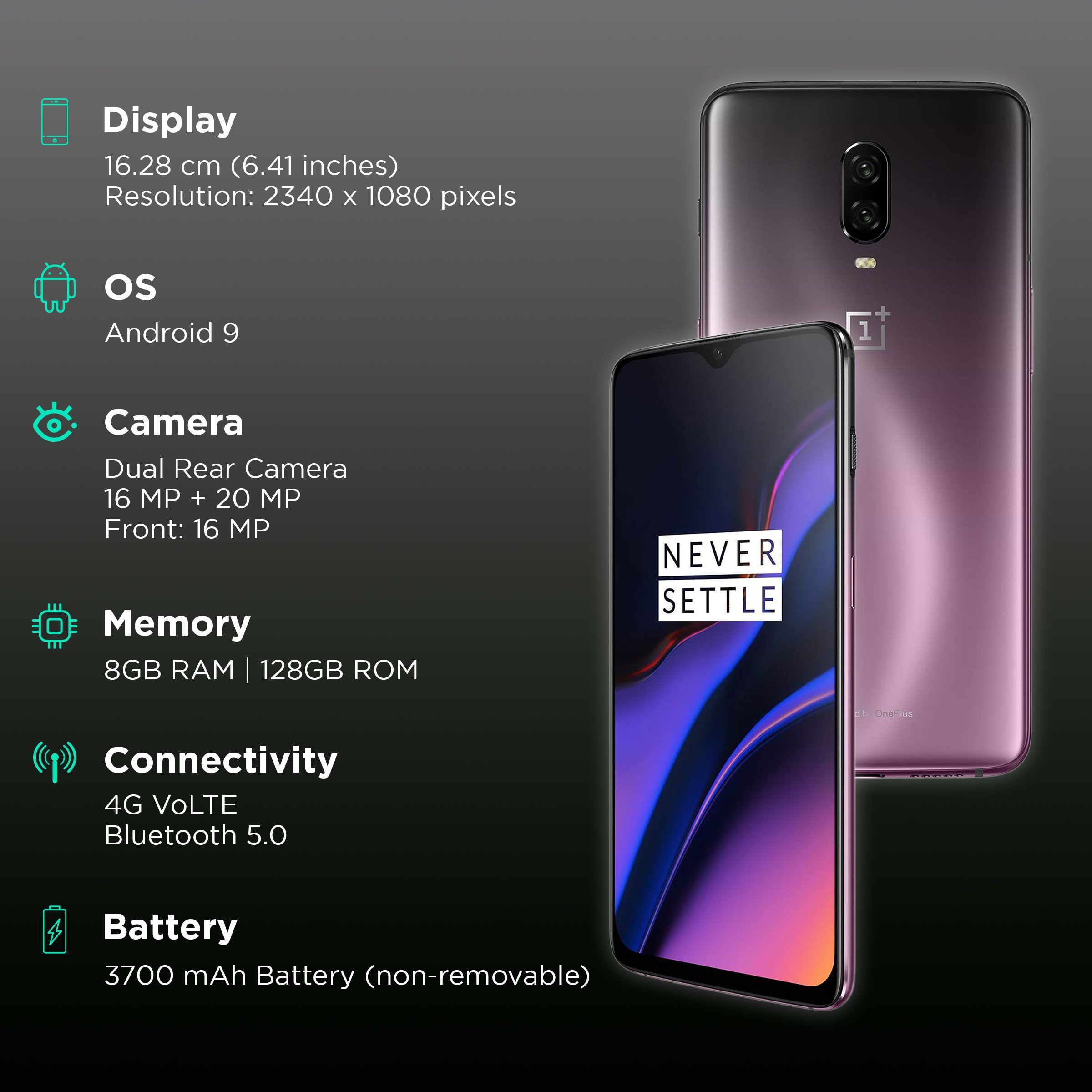 Buy Refurbished OnePlus 6T (8GB RAM, 128GB, Purple) Online